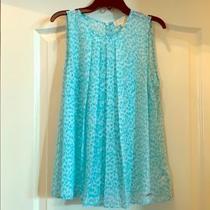Michael Kors *Preowned* Aqua Animal Print Blouse